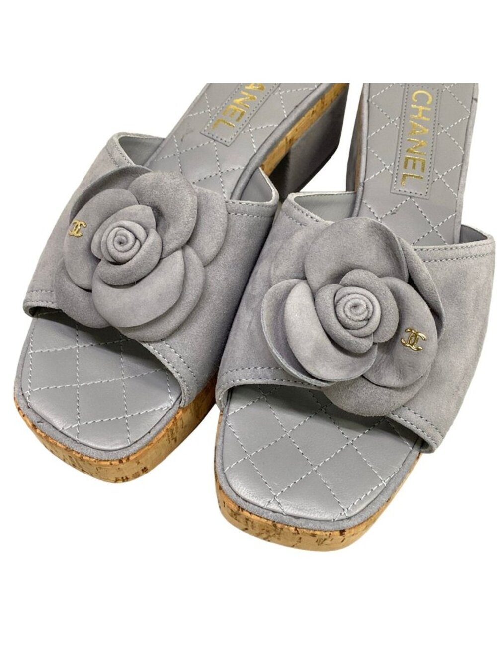 Chanel Sandals Light Gray Camellia - Picture 12 of 12